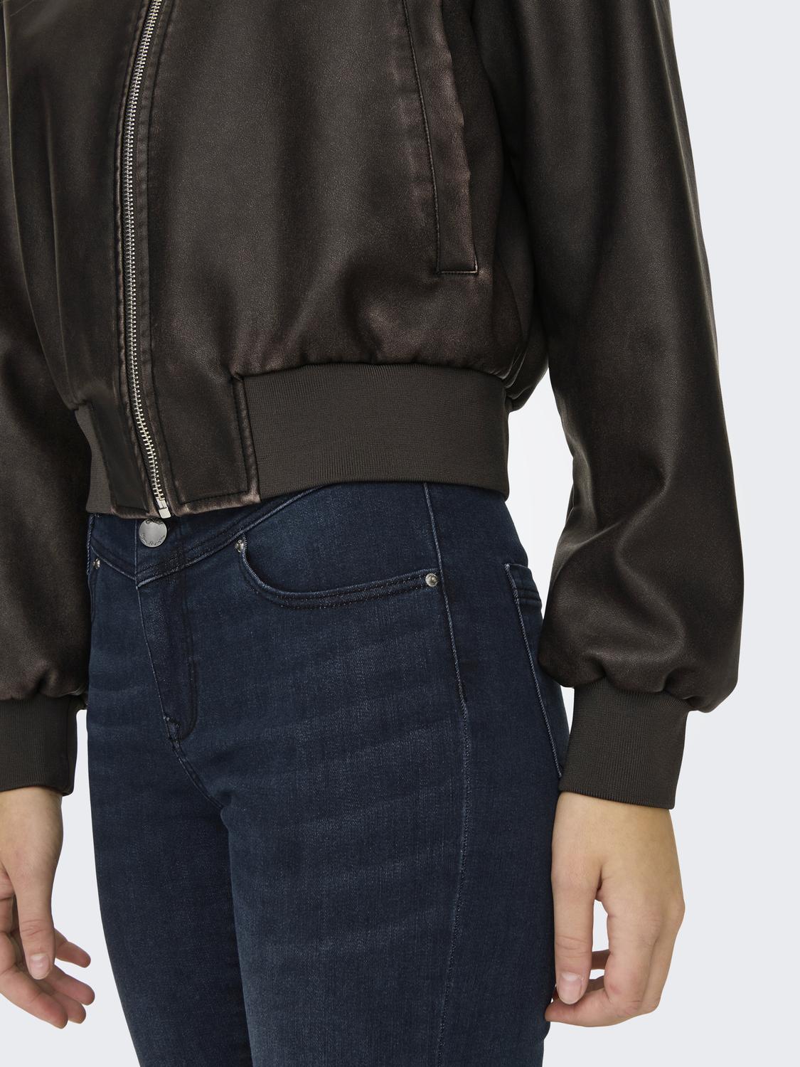 ONLJANE Bomber Faux Leather Jacket - Brun